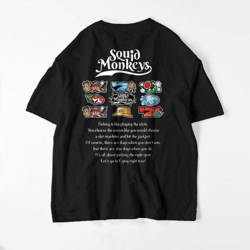 SquidMonkeysの黒いTシャツ